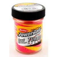 028632135556 - PowerBait med glimmer - PINK LEMONADE (pink / gul) - GLOW 42% stærkere
Billedet nr.2 er taget med UV-lygte.