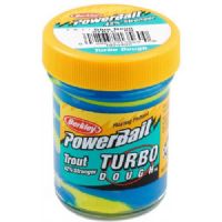 028632135563 - PowerBait med glimmer - BLUE NEON (blå / gul) - GLOW 42% stærkere
Billedet nr.2 er taget med UV-lygte.