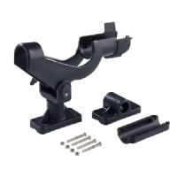 4005652155067 - Stangholder til b&aring;d - Farve:Sort - 001 1950 005<br>Funktional boat rod holder. 360° rotatable, traversable, with rod fixing ring and 3 possibilities to fix. Screws and nuts made of stainless steel.