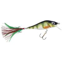4005652174785 - MK Adventure Predator Snack - 90mm. - Vægt:14g. - Farve:Perch - arbejdsdybde200cm - Baittype:Flydende - 001 3402 009<br>The allround bait which deflects a great deal attracts the big predators. Strong perch and pike-perch which go foraying in the twilight in flat zones, and of course pike, which enjoy attacking the prey with the higher back, get caught by the treble hooks on this model. Available in four versions, all of them orientated towards the natural design of perch and white fish. One each in the natural version for clear waters and one each of rather more flamboyant natural patterns for murky surroundings and dark weather. The streamer tail also provides the decisive additional lure to the predator snacks. Type: floating. Immersion depth: 7cm: 1 - 1.5m, 9cm: 1.5 - 2m, 11cm: 2 - 2.5m.