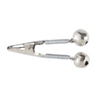 4005652182575 - Metal klokke holder for stangspids med klemme og dobbelt klokke - Længde:9cm. - 001 1980 003<br>With pointed clamp, length 9cm. With double bell.