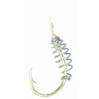 4005652196343 - Camtec Speci forfang til dej, krog med spiral - Længde:60cm. - Farve:Guld - 001 7820 006<br>Camtec Speci Dough gold plated, leader length 60cm #6