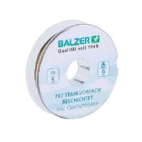 4005652806938 - Shirasu 7x7 Niroflex spole, coated - Rullekapacitet:5M. - Brudstyrke:13kg. - 001 4570 113<br>5m spool with crimp sleeves. Coated 7x7 Stainless steel. With crimped sleeves.