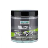 4005652820835 - MK Booster Ball Pop Ups mix, 15/20mm - Farve:Fluo. Blå - Smag/duft:White Bread/Potato - 001 8596 004<br>Matze’s pop-ups in the same colours as the Booster Balls, and then again as flamboyant fluo versions, are guaranteed to attract the attention of the moss backs. Let the pop-up float 5-10cm above the ground. For longer rigs you can adjust the height with split shot lead or putty. Try also the snowman sassembly. A Robin Red Monstercrab boilie followed by a pop up gives a super catchy double-bait that strikes heavily. Now new: You will find 15mm and 20mm balls so that you can always act flexibly. No matter whether one 20 or two 15mm or a snowman, from a 20-size basic boilie and a 15 size pop-up, they are all possibilities that are open to you. The suitable dips are equally well suitable both for the pop-ups and for the basic boilies.