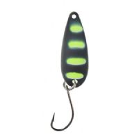 4005652821542 - Pro Staff Series Swindler Spoon - 30mm. - Vægt:2.3g. - Farve:Sort/neongul, UV - 001 6067 202<br>With a tumbling run for more passive trouts. Can be guided extremely slow. Top in the cold season.