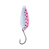 4005652821634 - Pro Staff Series Swindler Spoon - 30mm. - Vægt:2.3g. - Farve:Hvid/pink/sort dots, UV - 001 6067 211<br>With a tumbling run for more passive trouts. Can be guided extremely slow. Top in the cold season.