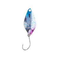 4005652830254 - Pro Staff Series Chicco spoon - 20mm. - Vægt:0.8g. - Farve:Blue-Silver-Glitter, UV - 001 6082 002<br>Extra-small and light spoons for fishing in summer when the trout are in the upper layers of water and look-out for small bait. Most colours are on the muted side, which has proved extremely effective on passive fishes.