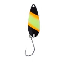 4005652832593 - Pro Staff Series Swindler Spoon - 30mm. - Vægt:2.3g. - Farve:Sort/orange/gul, UV - 001 6067 216<br>With a tumbling run for more passive trouts. Can be guided extremely slow. Top in the cold season.