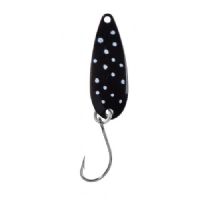 4005652832616 - Pro Staff Series Swindler Spoon - 30mm. - Vægt:2.3g. - Farve:Sort/hvid dots - 001 6067 218<br>With a tumbling run for more passive trouts. Can be guided extremely slow. Top in the cold season.