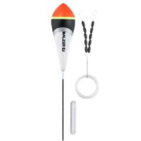 4005652839066 - Trout Attack, A. Slim Jim fl&aring;d med glaslod og gummistoppere - Vægt:5g. - 001 6090 005<br>First-class float sets consisting of high-quality trout floats with small bodies, matching glass weights, triple swivels and line stoppers.