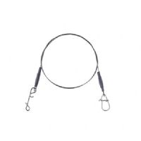 4005652840376 - Shirasu Titanium forfang med No-Knot, 1x7 - Længde:35cm. - Brudstyrke:7kg. - 001 6137 007<br>Titanium steel has high load-bearing capacities and is totally resistant to sharp pike teeth. The special thing about this material is that if it is ever bent, it leaves no crease marks and always smooths itself out again. Also completely torsion-free. With 1 safety snap and 1 no knot snap.