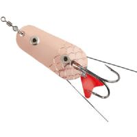 4005652841496 - Colonel Weed Spoon - 56mm. - Vægt:22g. - Farve:Kobber - 001 3253 122<br>Weed Spoon: The two wires over the twin hook ensure that no weed gets caught on the hook tips. This way you can still fish on (catchy!) weedy sections, which is no longer possible with normal spoons.