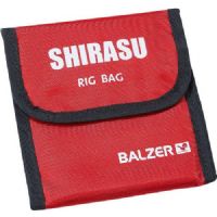 4005652849867 - Shirasu forfangs pung med 10 lommer - Farve:Rød/sort - 001 1936 008<br>Leader bag with 10 sealable transparent bags. Material: 80% nylon, 20% polyester. Size: 13.5 x 14 x 2cm.