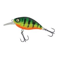 4005652852072 - Shirasu Crank Bait SR wobler - 35mm. - Vægt:3g. - Farve:Fire Perch, UV - arbejdsdybde30cm - Baittype:Crank Bait - 001 3345 005<br>Absolute top-class hardbait: Developed by our Shirasu Pro Staff team, produced in the EU! The hardbait features the highest quality workmanship and technical sophistication, including TSS (Twin Top Water System) or Cast & Balance systems. The true value of a high-quality hardbait, however, only becomes apparent when you look at its performance, which ultimately decides whether it is a success or a failure. Each type of hardbait in the Shirasu series has its own individual features, precisely matched to the type of guide and the expected target fish. The Twitch hardbait, for example, swings out sideways (Walk the Dog), the Asp hardbait vibrates at a high frequency and the Deep Diver is aggressive. Our Pro Staffers have spent countless
hours and tests on the water optimising these features. Each individual hardbait is put through a test basin at the manufacturer’s before delivery. This means that you can be 100% sure that only perfectly running hardbaits leave the production.
All plugs are lead-free and fitted with steel balls. Caution: extremely sharp trebles! 

Our Crank Bait perfectly imitates a feeder fish. It imitates the movement, water displacement and, with the aid of the steel balls, also the sounds. It is easily reeled in slowly and evenly and is perfect for fishing a spot. If there is a lull in biting, however, it can also be quickly retracted in order to provoke reaction bites. It is available as shallow and deep bait in 2 sizes. One of the best hard baits for perch. Tip: If there is little growth on the water bed, you can deliberately let the deep-water runner down to stir up sand and attract the attention of predators. Diving depth 3.5cm: 0.3m, 4.5cm: 0.5m.