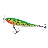 4005652853246 - Shirasu Top Water wobler - 90mm. - Vægt:14g. - Farve:Toxic Frog, UV - arbejdsdybde0cm - Baittype:Top Water - 001 3359 004<br>Absolute top-class hardbait: Developed by our Shirasu Pro Staff team, produced in the EU! The hardbait features the highest quality workmanship and technical sophistication, including TSS (Twin Top Water System) or Cast & Balance systems. The true value of a high-quality hardbait, however, only becomes apparent when you look at its performance, which ultimately decides whether it is a success or a failure. Each type of hardbait in the Shirasu series has its own individual features, precisely matched to the type of guide and the expected target fish. The Twitch hardbait, for example, swings out sideways (Walk the Dog), the Asp hardbait vibrates at a high frequency and the Deep Diver is aggressive. Our Pro Staffers have spent countless
hours and tests on the water optimising these features. Each individual hardbait is put through a test basin at the manufacturer’s before delivery. This means that you can be 100% sure that only perfectly running hardbaits leave the production.
All plugs are lead-free and fitted with steel balls. Caution: extremely sharp trebles! 

Our Topwater Bait gives you two surface hardbaits in one with our innovative Twin Topwater System (TTS). And here’s how it works: You can fish with the hardbait with the plastic plate or without the plate. Simply place the plate on the front eyelet or remove it. Without the plate, the hardbait runs like a classic topwater hardbait, i.e. it breaks out to the left and right. With the plate attached, the hardbait becomes a popper that can be retrieved with a jerk, creating a good splash of water and a popping sound due to the concave shape of the plate. Supplied with 2 plates. Diving depth 7 and 10cm: 0m.