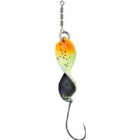 4005652856513 - Pro Staff Series Shooter Spoon - 34mm. - Vægt:3.5g. - Farve:Sort/orange, UV - 001 6041 110<br>This spoon is a real highlight: its unique propeller shape makes it turn on its own axis at the slightest pull, which drives the trout absolutely crazy. In our numerous tests, the Shooter also lured completely passive fish to bite. As it can be used extremely slowly, it is also a top spoon for winter fishing. The front and back of each spoon have contrasting colours which create a unique play of colours when turned. Each spoon features a micro triple swivel that safely prevents line twist. Can be thrown very far. Available in 2.5g and 3.5g.