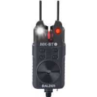 4005652862095 - MK-BT bluetooth bidindikator - Farve:R&oslash;d - 001 1981 108<br>MK-BT Bluetooth: 

Matze’s proven, inexpensive and reliable bite indicator have a stunning innovation for which Balzer has a patent pending. The smartphone can recognize these bite indicator with an app and serves as a receiver. 	
With a range of over 40m (with small obstacles!) it fulfills all the wishes. You can set the bite indicator to be quiet so as not to disturb anyone or alert other fisherman to your own bites. Instead, for example, only the mobile phone in the jacket pocket vibrates subtly. Even fall bites are visually and acoustical signalized. The four available colors are recognized by the bite indicator when you turn them on in the appropriate order. 

Color of LED: red. 

FEATURES: Snag Bars made of aluminium, 6 x sensitivity function, 8 separate volume and 6 separate sound levels, Strike and Run function, Switchable night light, Drop-bite indication, Sounder box-/Swinger-connection, English thread, Operation with 3 AAA batteries (not included). 

FEATURES OF THE APP: Many settings directly via the app, Acoustic and visual bite indication, Fall bite indication by double tone, Optional vibration alarm, Optional activation of the flashlight when biting, 4 colors to choose from, Bite alarm battery level indicator, 
Bluetooth connection monitoring, Range about 40m.