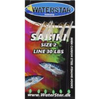 747191995073 - Waterstar Sabiki Rig - Makrel forfang - Hvid skel - 6 kroge str. 2 - Line: 30 LBS