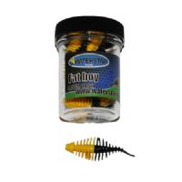 747191999835 - Waterstar - Rubber Baits - Model: Fat Boy - 4,5 cm - 10 stk. - Farve: Orange/Sort - Smag: Hvidløg