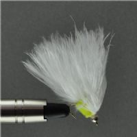 A0111 - CatWhisker - Mini GH Herning Flue - Farve: Chartreuse med hvid hale og sølv hoved - Str. : 10