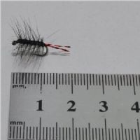 FLY1011 - Superpuppa Black red tail BarblessStr.12<br>Barbless superpuppa