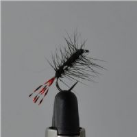 FLY1011 - Superpuppa Black red tail BarblessStr.12<br>Barbless superpuppa