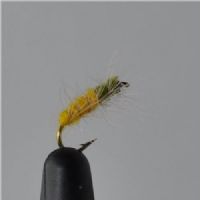 FLY1152 - Superpuppa Yellow Oliv Brown Hackle - Str.14<br>