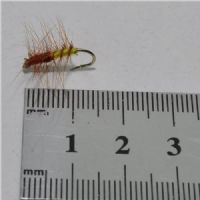 FLY1211 - Superpuppa Yellow/Olive - Str.10<br>Superpupa, mest brugte flue ved mange Nordiske elve<BR>
Str.6 og 8 har jeg selv fiske Silver Salmon med i Michigan med stor held<BR>
prøv den i en Norsk elv, så skal du se løjer