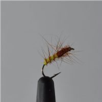 FLY1211 - Superpuppa Yellow/Olive - Str.10<br>Superpupa, mest brugte flue ved mange Nordiske elve<BR>
Str.6 og 8 har jeg selv fiske Silver Salmon med i Michigan med stor held<BR>
prøv den i en Norsk elv, så skal du se løjer