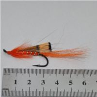 FLY1632 - Ally`s Shrimp single - Str.2<br>Ally`s shrimp uovertruffen havørred og lakseflue<BR>
Gammelt engelsk mønster