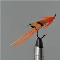 FLY1632 - Ally`s Shrimp single - Str.2<br>Ally`s shrimp uovertruffen havørred og lakseflue<BR>
Gammelt engelsk mønster