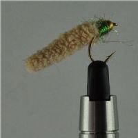 GHMAG005 - Maggot - Farve: Natur med grøn glimmer og guld hoved - Str. : 10