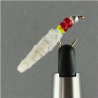 SGMAG001 - Maggot - Farve: Hvid med rød og sølv hoved - Str. : 10