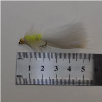 WS1649 - Long Shank - Cat Whisker White Yellow - Farve: Gul/Hvid med messing hoved - Str. : 10