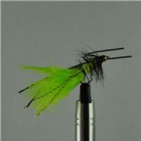 WS20005 - Long Shank - BH Wolly Bugger rubber leg - Farve: Sort/Chartreuse - Str. : 10