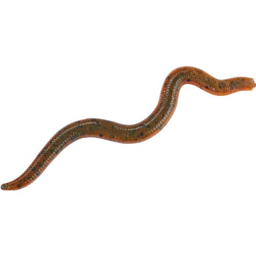 4005652007212 - Wiggle Worm - 8cm - 6 stk. - Flydende - Farve: Green Pumpkin/Amber Red - 133260003