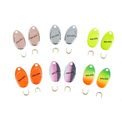 4005652111612 - Micro Spinner blade s&aelig;t med 12stk. - Farve:Ass.mix - 001 6032 610<br>12 micro spinner blades (6 colours, 2 of each), including 12 bails.