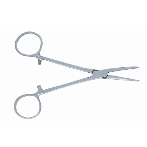 4005652188058 - Arterieklemme, buet - Længde:25cm. - Farve:S&oslash;lv - 001 8437 025<br>Artery clamp curved tip 25cm