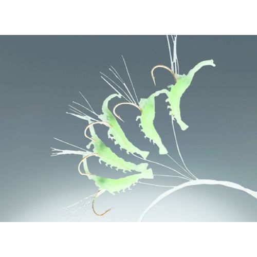 4005652196770 - Edition Sea, sildeforfang, mini reje - Længde:130cm. - Farve:Gr&oslash;n - 001 4792 050<br>Edition Sea Herring Mini Shrimp Rig fluo 0.45/0.45mm 130cm 5x