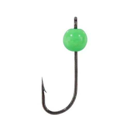 4005652819303 - Trout Collector, krog med tungstenshoved - Vægt:1.3g. - Farve:Gr&oslash;n - 001 6062 130<br>Very sharp hooks with extra large eye and wide bend. Due to the extra large diameter of the eye, the hook can move freely even when using a snap. The extra large bend stands out in good distance to the bait and ensures a top rate of hooked fish.