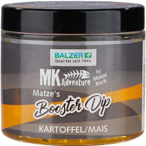 4005652821023 - MK Booster Dip, 100ml - Farve:Gul - Smag/duft:Potato/Corn - 001 8595 009<br>If you want to lift the hook bait especially to guide the carp even faster on the hook, dip it into Matze‘s booster liquid dips. The matching dips are equally suitable for the pop ups as well as for the basic boilies. They are matched in smell and colour exactly to the appropriate Boilies. Long-lasting fragrance.