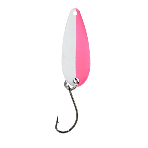 4005652821603 - Pro Staff Series Swindler Spoon - 30mm. - Vægt:2.3g. - Farve:Hvid/pink, UV - 001 6067 208<br>With a tumbling run for more passive trouts. Can be guided extremely slow. Top in the cold season.