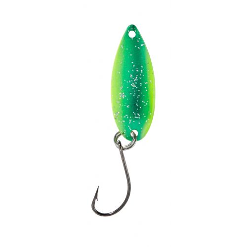 4005652821641 - Pro Staff Series Swindler Spoon - 30mm. - Vægt:2.3g. - Farve:Orange/gul glimmer, UV - 001 6067 212<br>With a tumbling run for more passive trouts. Can be guided extremely slow. Top in the cold season.