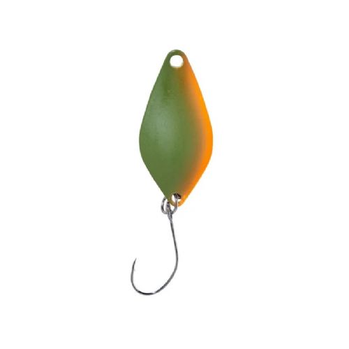 4005652830414 - Pro Staff Series Sunny spoon - 2.5mm. - Vægt:1.4g. - Farve:Green-Orange, UV - 001 6083 008<br>Extra-small and light spoons for fishing in summer when the trout are in the upper layers of water and look-out for small bait. Most colours are on the muted side, which has proved extremely effective on passive fishes.