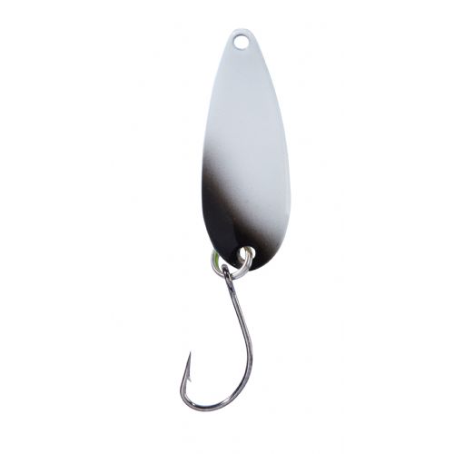 4005652832623 - Pro Staff Series Swindler Spoon - 30mm. - Vægt:2.3g. - Farve:Hvid/sort - 001 6067 219<br>With a tumbling run for more passive trouts. Can be guided extremely slow. Top in the cold season.