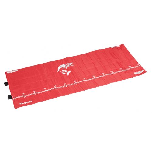 4005652840499 - Shirasu polyester afkrogningsm&aring;tte - 001 8334 016<br>Inexpensive, unlined unhooking mat with a 130cm scale and great fish motifs. The mat can be stowed away very compactly. Material: 100% polyester.
