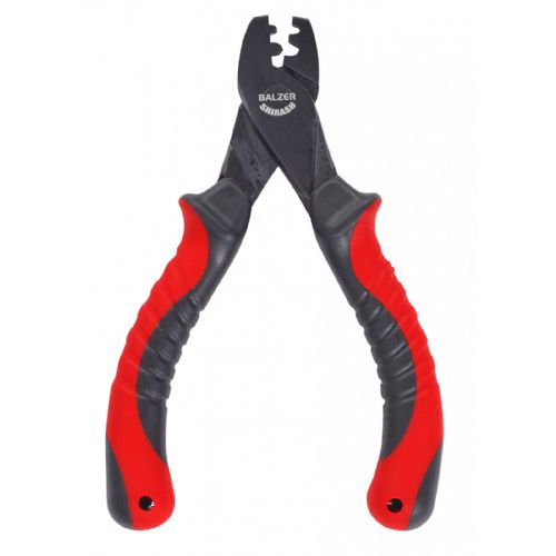 4005652841212 - Shirasu crimped sleeve tang - Længde:15cm. - Farve:Sort/r&oslash;d - 001 8426 002<br>Top pliers made from high-quality tool steel. All pliers are atramentized to offer a high degree of corrosion protection. The ergonomic soft touch handle lies securely in your hand. 
Thanks to the high clamping pressure, the sleeves are crimped securely.