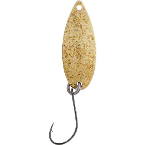 4005652845647 - Metallica ICE Spoon - 27mm. - Vægt:2g. - Farve:Guld/orange - 001 6098 202<br>Our new spoons with a triple appeal. Copious particles that look like small scales glitter on the anodised upper surface. The colour contrast is then found on the reverse. Incredibly successful!