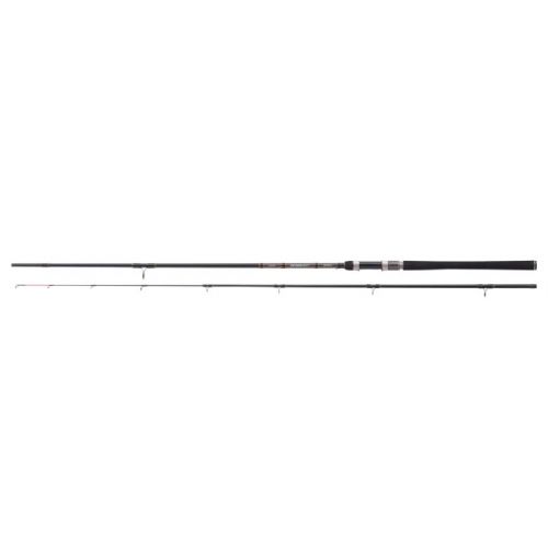 4005652847801 - Diabolo Fury Flatfish, fladfiske-stang - Længde:270cm. - Vægt:225g. - Kastevægt 0-250gram. - 001 1056 270<br>Diabolo Fury...real gems that pack a fiery punch! With the 11th version (!) of our Diabolo rods, we have completely redesigned our long-running favourite – taking it to a whole new level, both technically and visually. The KWX carbon with golden metal threads – so popular with the previous series – has been completely redesigned and harmonises bombastically with the glossy black lacquered blanks and reel seats. These are real gems that are normally only found on much more expensive rods. For the telerods we use completely redesigned reel seats that not only look good – but also feature a very ergonomic shape and fit extremely well in the hand. In addition to the tried and tested models, we have expanded the new series with new rods and additional lengths. Everyone will find “their” rod here – from eel to zander! 

FEATURES: IM-7 high-density carbon fibre with KWX carbon, Considerably more smooth and compact actions, Slender Titanium SIC guides, Cork handles* (* with a few exceptions), Precision put-in connections, Reel seat made from stainless steel/nylon ABS. 

Wonderfully light boat rod with distinctive tip action for bottom fishing for flatfish. With signal red tip.