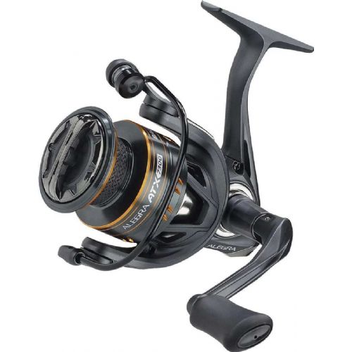 4005652849416 - Alegra ATX 7000 fiskehjul - Hjulstørrelse7200 - Gear:5.8:1 - Lejer:6+1 - Vægt:210g. - 001 0324 720<br>When manufacturing the Alegra ATX series, we focused on outstanding running quality from the very beginning. The precision gear together with the screw-in aluminium crank handle minimise tolerances to an absolute minimum. Another highlight is the Micro Disc drag system, which runs completely smoothly and can be adjusted with extreme precision. The tried and tested S-stroke system guarantees perfect line lay. 

Features: 
6 precision ball bearings plus 1 needle bearing, S stroke system for optimal line lay for casting, Bail Fix System: no unwanted turn back of the bail when casting, Total Tolerance Control System (T.T.C.): any conceivable tolerances of, the crank, gear and drags are reduced to a minimum, Strong Bail Concept: bail made from strong, lightweight aluminium, Quick-Stop-System (Q.S.S.) to stop the rotor instantaneously, Anti Swing-System (A.S.S.), prevents undesirable vibrations, Finely adjustable drag (S.D.S) with large brake discs, Anti-Twist line rollers, Aluminium spool, Screw-in handle, Optional left or right manual operation